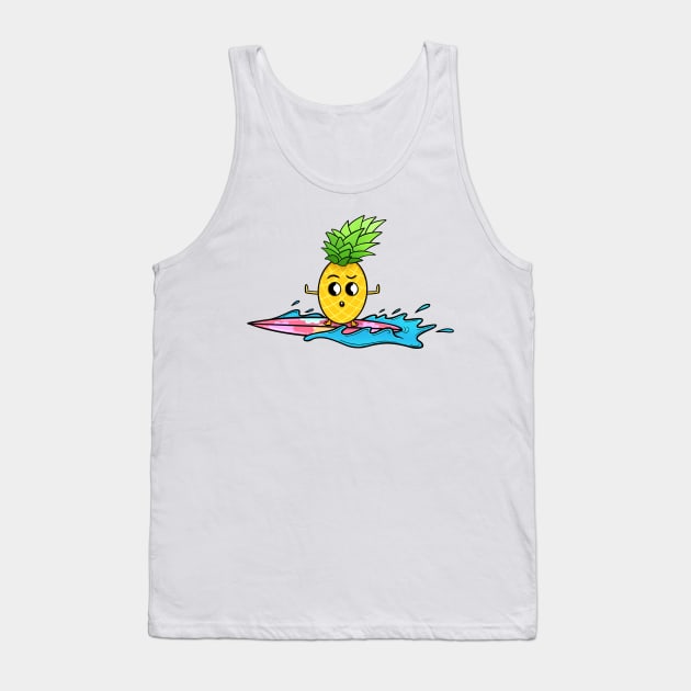 Surfing Pineapple Tank Top by Svh_illustrations